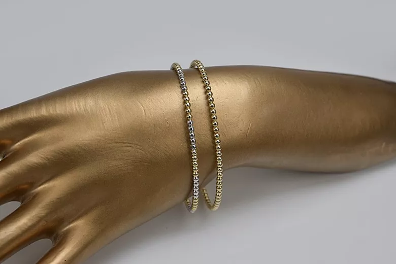 Bracelet bracelet en or jaune italien 14k 585 cb122y