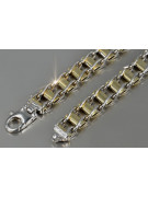 Bracelet italien jaune blanc 14 carats en or cb125yw