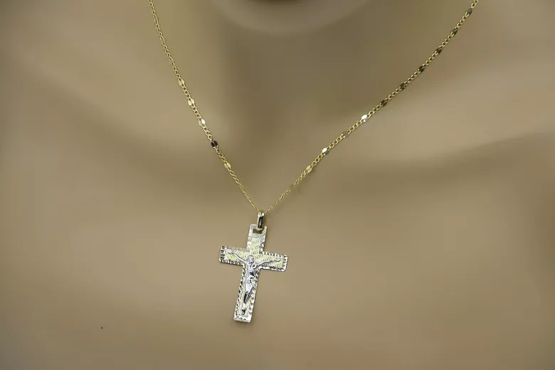 Cruz ★ Católica de Oro russiangold.com ★ Oro 585 333 Precio bajo