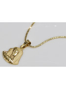 Mother of God medallion & Snake 14k 585 gold chain