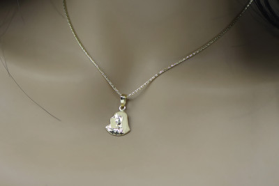 Medallón de la Madre de Dios y cadena de oro Snake 14k 585