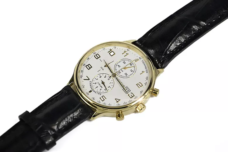 Жовтий 14k 585 золотий чоловічий годинник Geneve mw005y