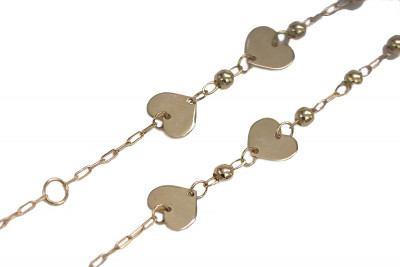 Italian yellow 14k gold lady heart bracelet Celeblity cbc010