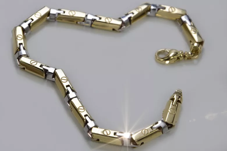 Bracelet marteau en or jaune italien 14 carats cb003yw