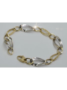 Italienisches Gelb-Weiß-Armband aus 14 Karat 585er Gold cb013yw