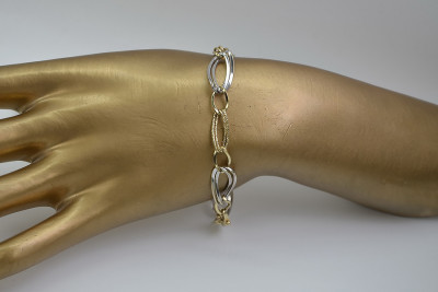 Італійський жовтий білий золотий браслет 14k 585 cb013yw