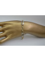 Italienisches Gelb-Weiß-Armband aus 14 Karat 585er Gold cb013yw