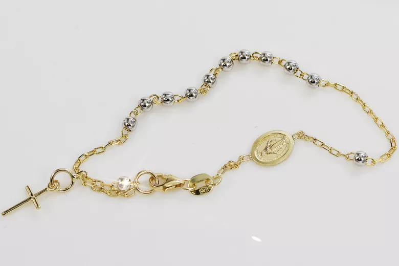 Italian 14k gold rosary "Dolce Gab" bracelet rbc002yw