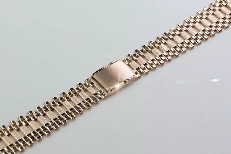 Bracelet ★ de montre en or rose jaune russiangold.com ★ or 585 333 Prix bas