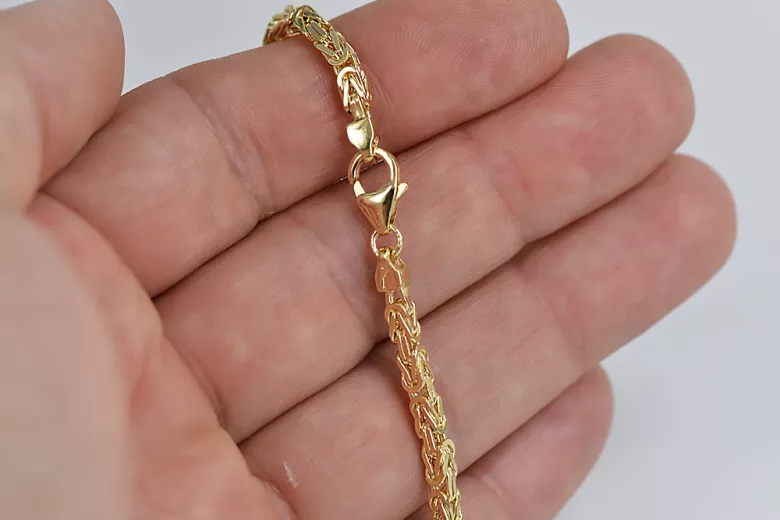 Italien jaune 14k 585 or Bracelet Bizantine cb014y