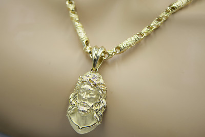 Жовтий золотий кулон 14k Jesus & chain pj001yL&cc057y