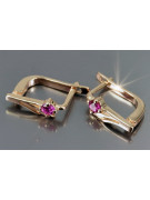 Vintage rose pink 14k 585 gold earrings vec042 alexandrite ruby emerald sapphire ...