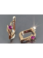 Vintage rose pink 14k 585 gold earrings vec042 alexandrite ruby emerald sapphire ...