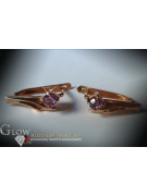 Boucles d’oreilles en or rose soviétique russe 14k 585 vec042 alexandrite rubis émeraude saphir ...