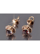 Vintage rose pink 14k 585 gold earrings vec063 alexandrite ruby emerald sapphire ...