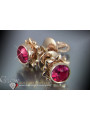 Vintage rose pink 14k 585 gold earrings vec063 alexandrite ruby emerald sapphire ...