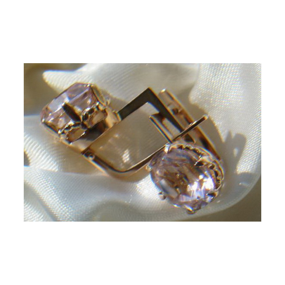 Russische Sowjetische Rose Pink 14k 585 Gold Ohrringe vec071 Alexandrit Rubin Smaragd Saphir ...