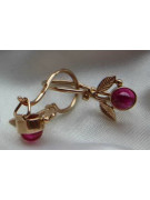 Boucles d’oreilles en or rose soviétique russe 14k 585 vec076 alexandrite rubis émeraude saphir ...