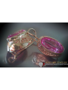 Boucles d’oreilles en or rose soviétique russe 14k 585 vec098 alexandrite rubis émeraude saphir ...