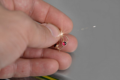 Russische Sowjetische Rose Pink 14k 585 Gold Ohrringe vec103 Alexandrit Rubin Smaragd Saphir ...