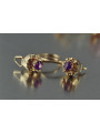 Vintage rose pink 14k 585 gold earrings vec104 alexandrite ruby emerald sapphire ...