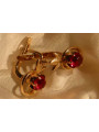 Boucles d’oreilles en or rose soviétique russe 14k 585 vec106 alexandrite rubis émeraude saphir ...