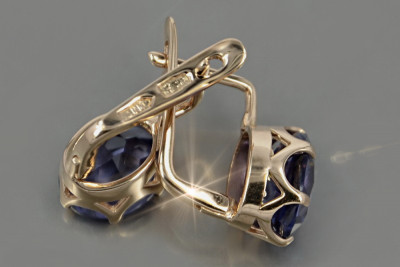 Русский Советский розовый 14k 585 золотые серьги vec111 александрит рубин изумрудный сапфир ...