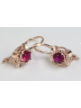 Vintage rose pink 14k 585 gold earrings vec116 alexandrite ruby emerald sapphire ...