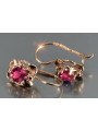 Vintage rose pink 14k 585 gold earrings vec116 alexandrite ruby emerald sapphire ...