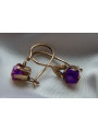 Boucles d’oreilles en or rose soviétique russe rose 14k 585 vec121 alexandrite rubis émeraude saphir ...