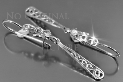 Vintage rose pink 14k 585 gold earrings vec131 alexandrite ruby emerald sapphire ...