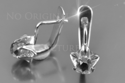 Boucles d’oreilles en or rose soviétique russe 14k 585 vec134 alexandrite rubis émeraude saphir ...