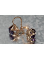 Boucles d’oreilles en or rose soviétique russe 14k 585 vec142 alexandrite rubis émeraude saphir ...