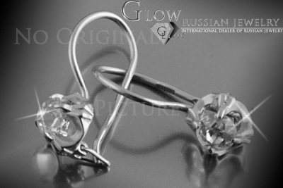 Boucles d’oreilles en or rose soviétique russe 14k 585 vec146 alexandrite rubis émeraude saphir ...