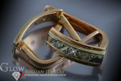 Русская советская розовая роза 14k 585 золото серьги vec169 александрит рубин изумруд сапфир ...