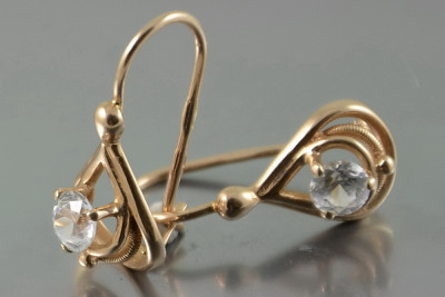 Русская советская розовая роза 14k 585 золото серьги vec170 александрит рубин изумруд сапфир ...