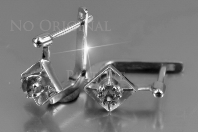 Vintage rose pink 14k 585 gold earrings vec179 alexandrite ruby emerald sapphire ...