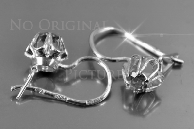 Ruso soviético rosa rosa 14k 585 pendientes de oro vec182 alejandrita rubí esmeralda zafiro ...