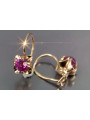 Vintage rose pink 14k 585 gold earrings vec184 alexandrite ruby emerald sapphire ...