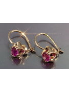 Russische Sowjetische Rose Pink 14k 585 Gold Ohrringe vec184 Alexandrit Rubin Smaragd Saphir ...