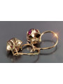 Boucles d’oreilles en or rose soviétique russe 14k 585 vec184 alexandrite rubis émeraude saphir ...