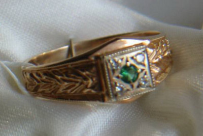 Ruso soviético rosa rosa 14k 585 pendientes de oro vec185 alejandrita rubí esmeralda zafiro ...