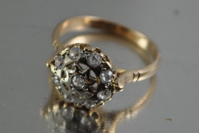 Vintage rose pink 14k 585 gold earrings vec187 alexandrite ruby emerald sapphire ...