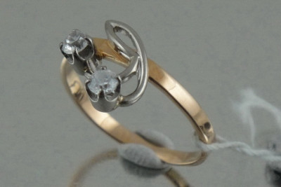 Vintage rose pink 14k 585 gold earrings vec187 alexandrite ruby emerald sapphire ...