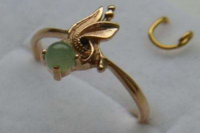 Vintage rose pink 14k 585 gold earrings vec189 alexandrite ruby emerald sapphire ...