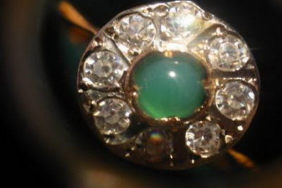 Ruso soviético rosa rosa 14k 585 pendientes de oro vec189 alejandrita rubí esmeralda zafiro ...