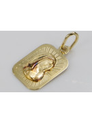 Gelbgold Mary Medaillon Ikone Anhänger pm012y