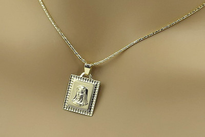 Mother of God 14k gold medallion & chain pm002y&cc080y