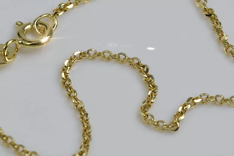 Italienische Ankerkette aus 14 Karat Gelbgold mit Diamantschliff, cc003y