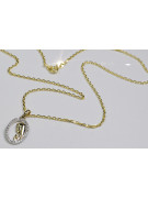 14k gold Mother of God medallion & Anchor chain pm011y&cc003y